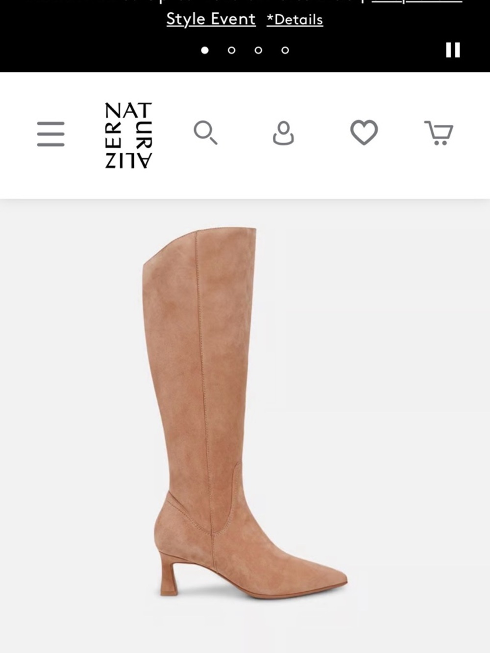 Naturalizer Deesha Suede Knee-high Boots in Tan - Picture 3 of 16